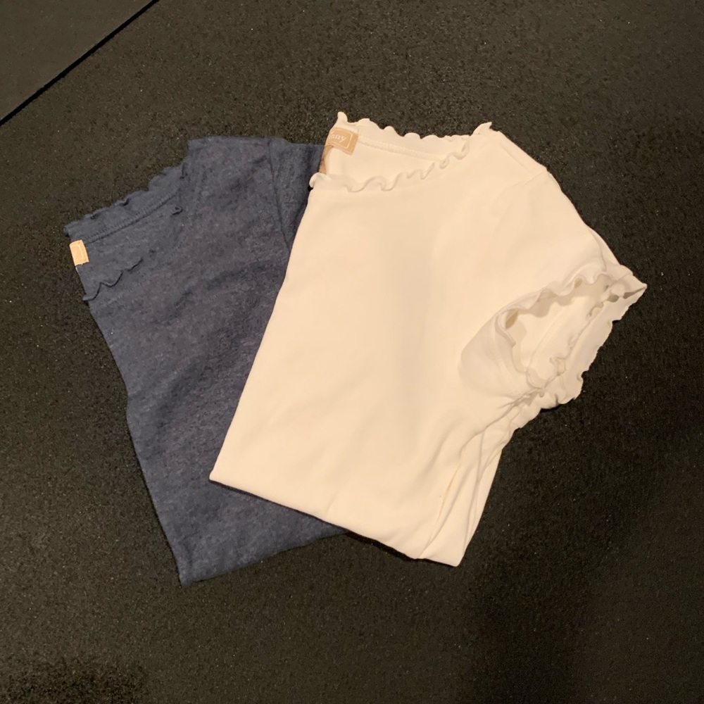 2 GUC COTTON GINNY t-shirts, navy & white, small